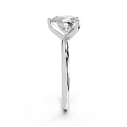 Heart Cut Knife Edge  Solitaire Lab Grown Diamond Engagement Ring (2 mm width)