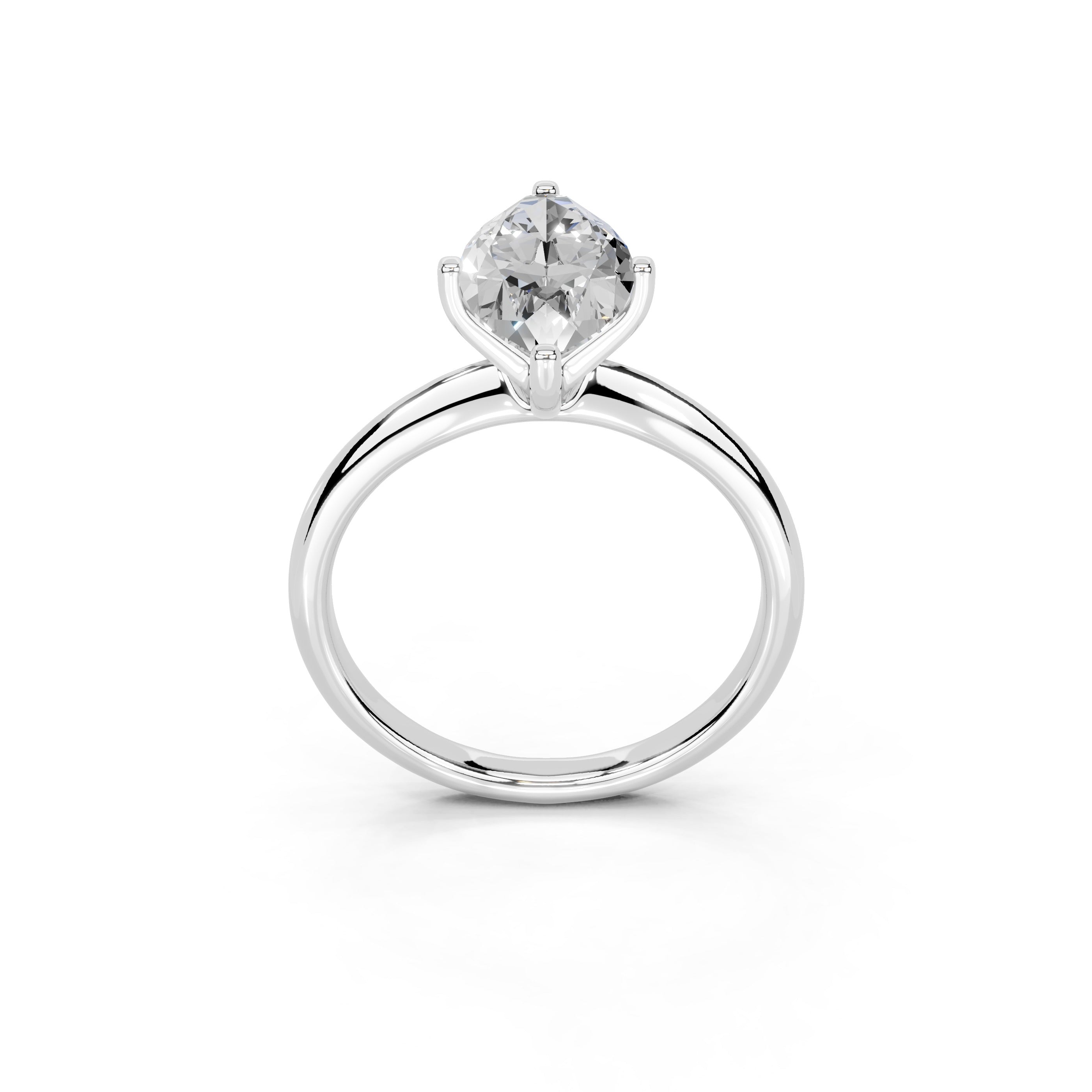 Marquise Cut Knife Edge Solitaire Lab Grown Diamond Engagement Ring (2 mm width)