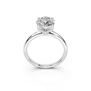 Round Cut Knife Edge  Solitaire Lab Grown Diamond Engagement Ring (2 mm width)