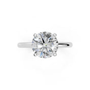 Round Cut Knife Edge  Solitaire Lab Grown Diamond Engagement Ring (2 mm width)