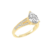 Pear Cut Split Shank  Lab Grown Diamond Engagement Ring