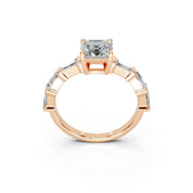 Asscher Cut Fancy  Lab Grown Diamond Engagement Ring