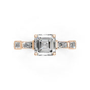 Asscher Cut Fancy  Lab Grown Diamond Engagement Ring