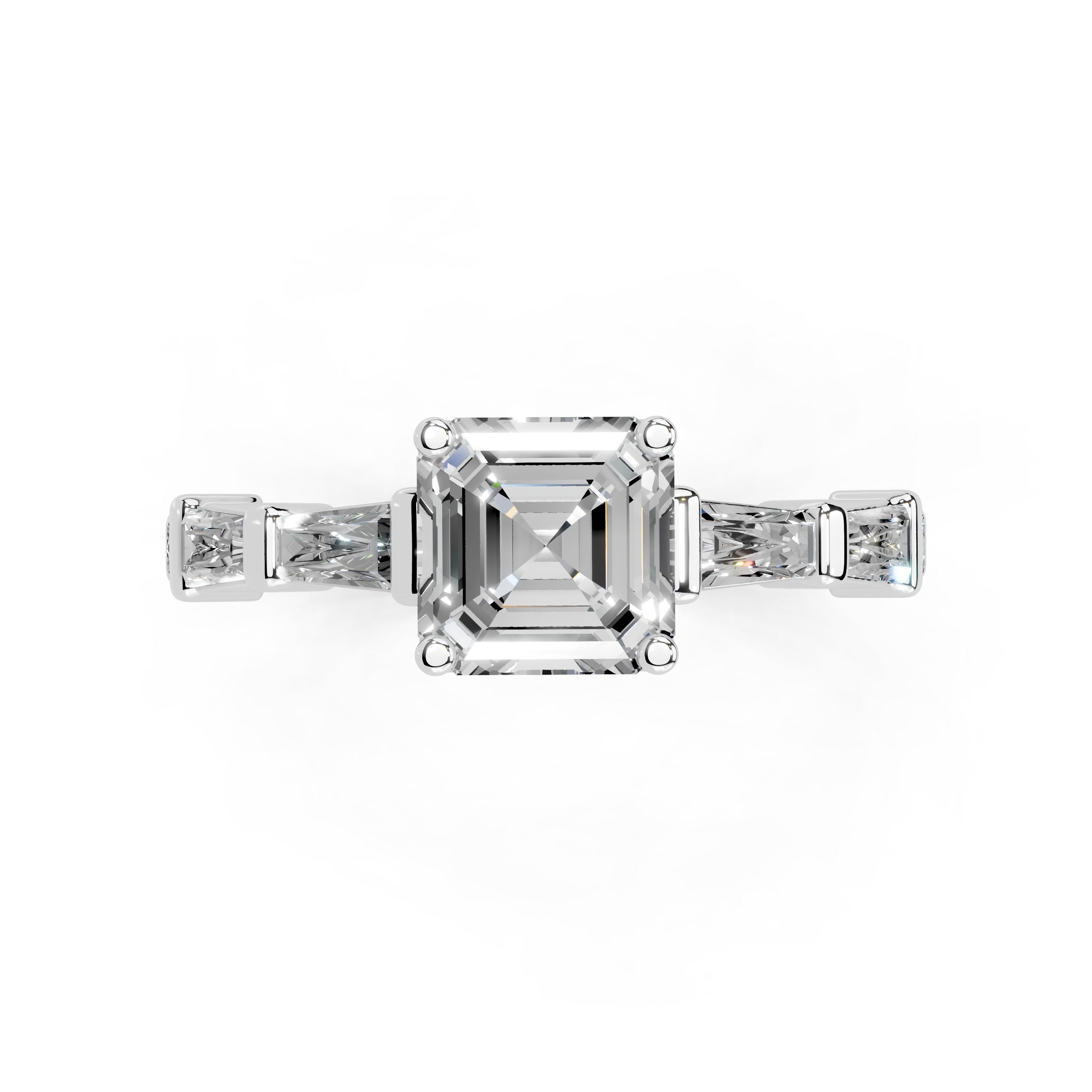 Asscher Cut Fancy  Lab Grown Diamond Engagement Ring