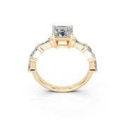 Asscher Cut Fancy  Lab Grown Diamond Engagement Ring