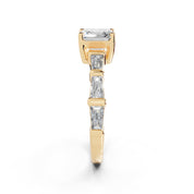 Asscher Cut Fancy  Lab Grown Diamond Engagement Ring