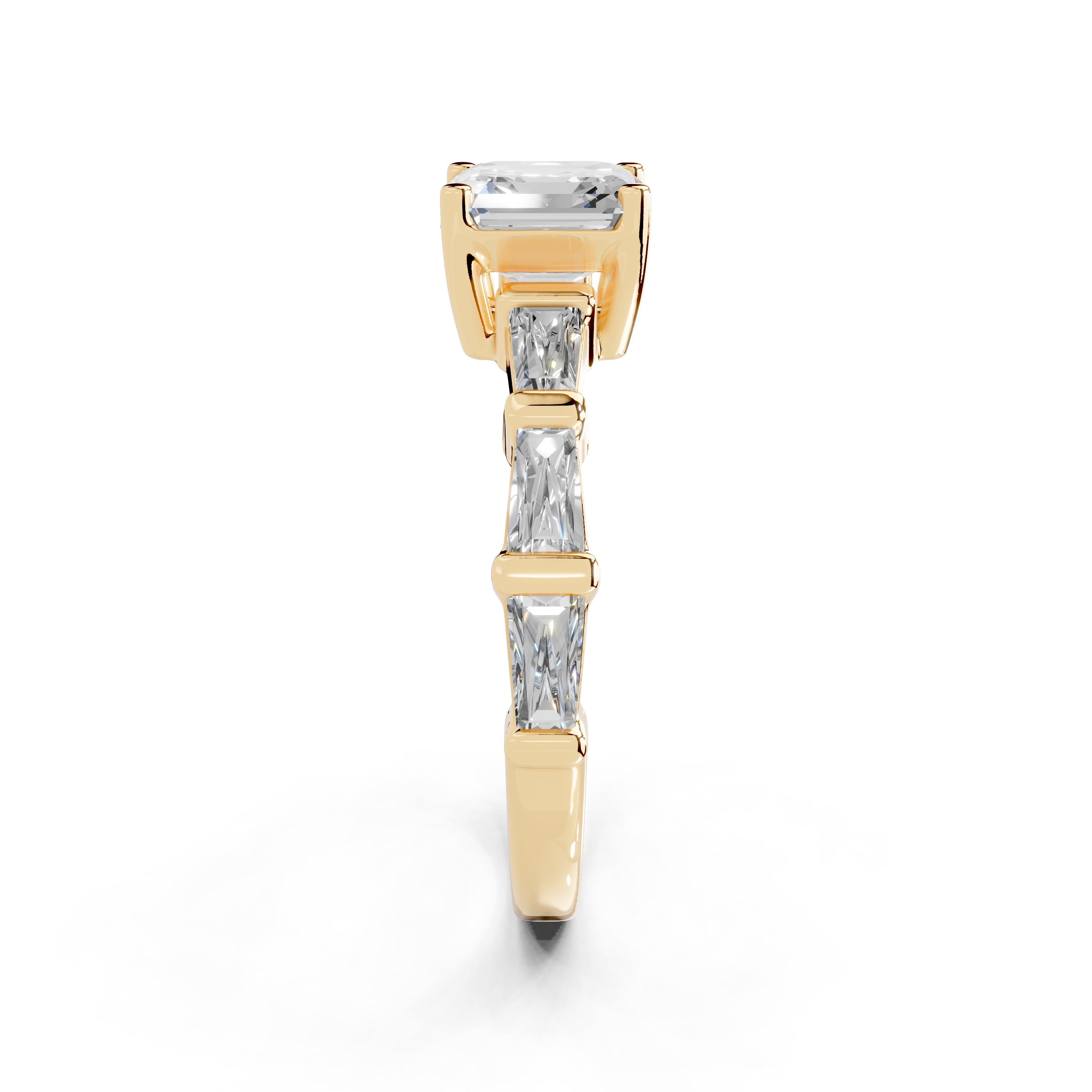 Asscher Cut Fancy  Lab Grown Diamond Engagement Ring