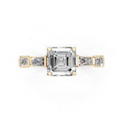 Asscher Cut Fancy  Lab Grown Diamond Engagement Ring