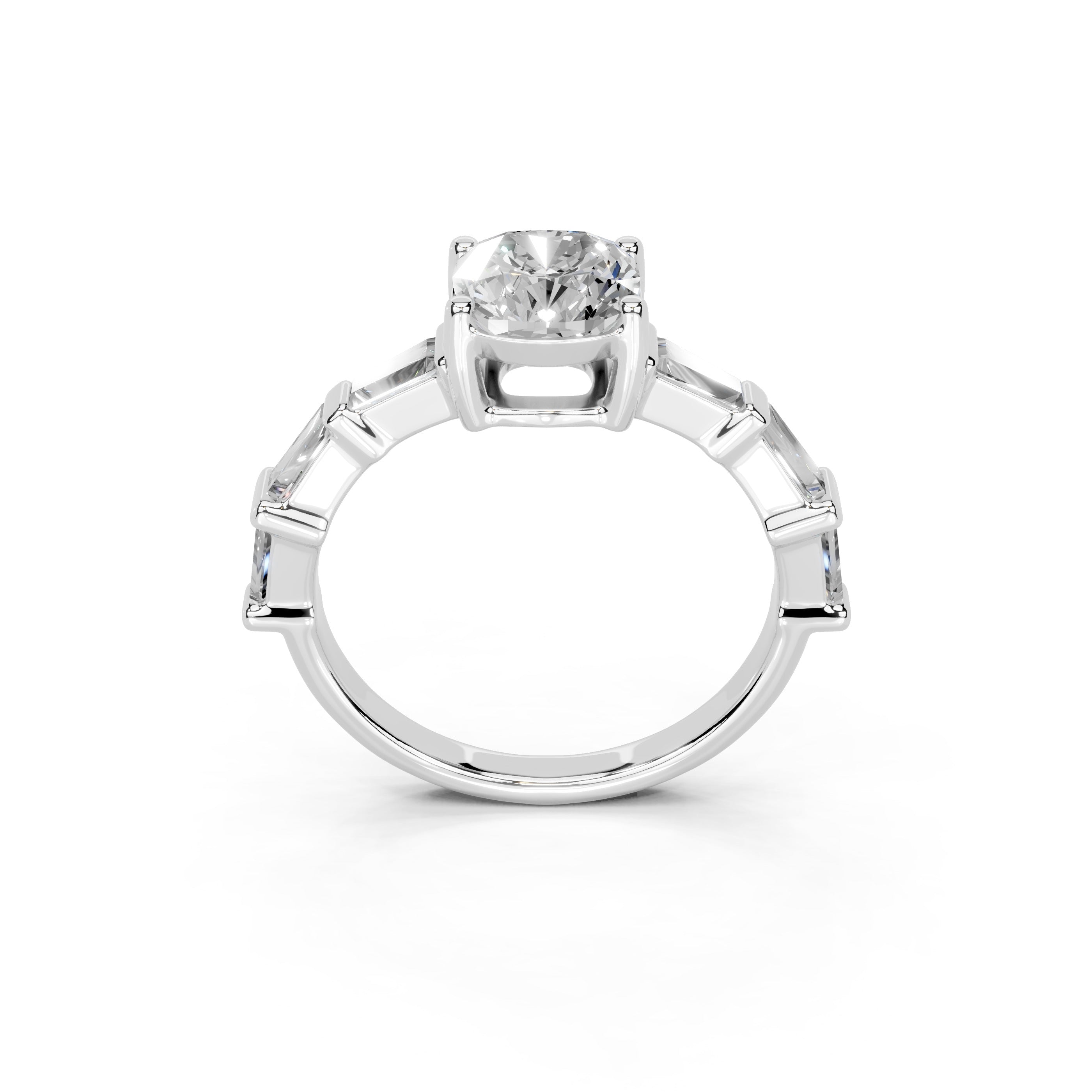 Cushion Cut Fancy Lab Grown Diamond Engagement Ring