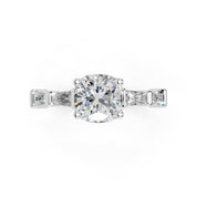 Cushion Cut Fancy Lab Grown Diamond Engagement Ring