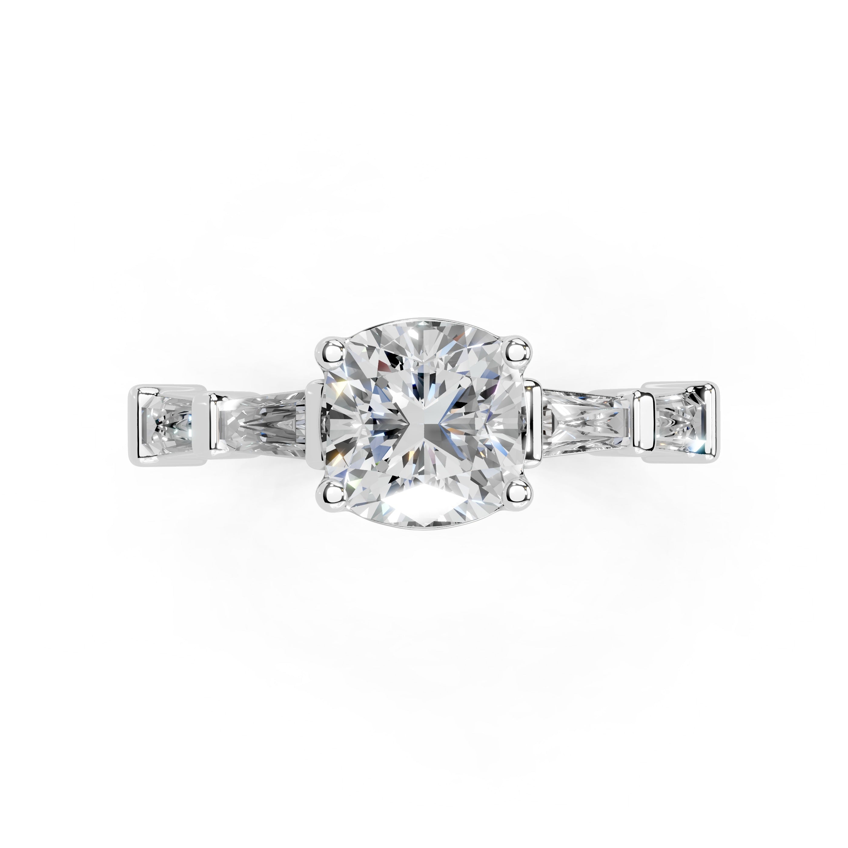 Cushion Cut Fancy Lab Grown Diamond Engagement Ring