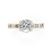 Cushion Cut Fancy Lab Grown Diamond Engagement Ring