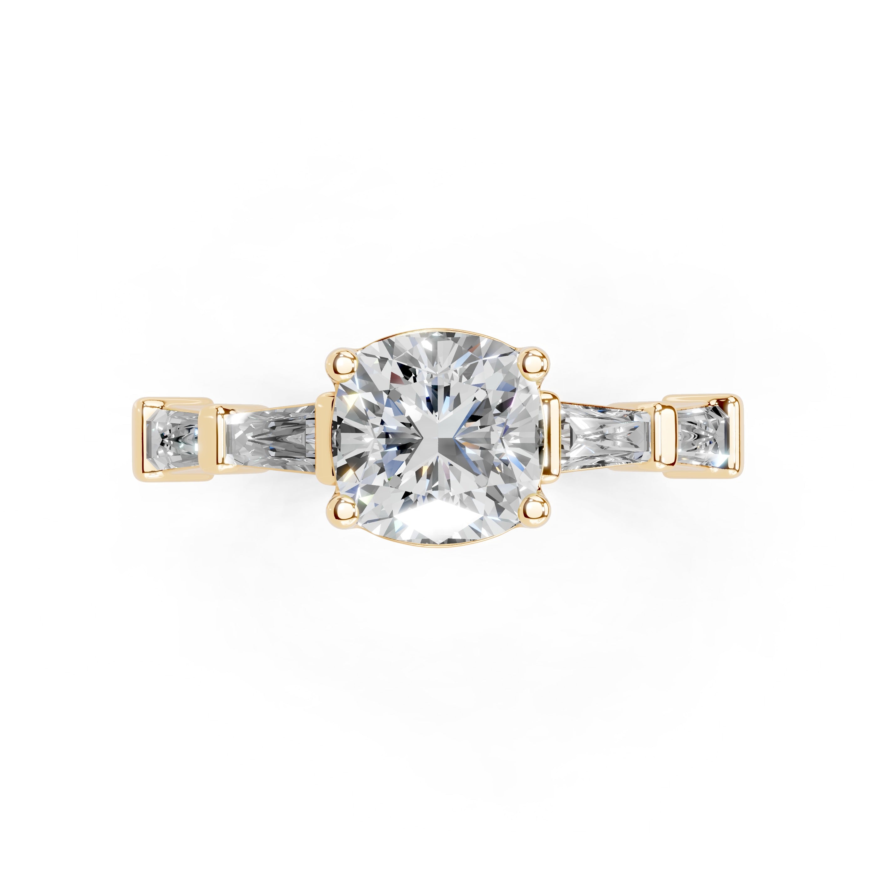 Cushion Cut Fancy Lab Grown Diamond Engagement Ring