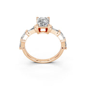 Emerald Cut Fancy Lab Grown Diamond Engagement Ring