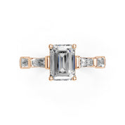 Emerald Cut Fancy Lab Grown Diamond Engagement Ring