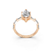 Marquise Cut Fancy  Lab Grown Diamond Engagement Ring