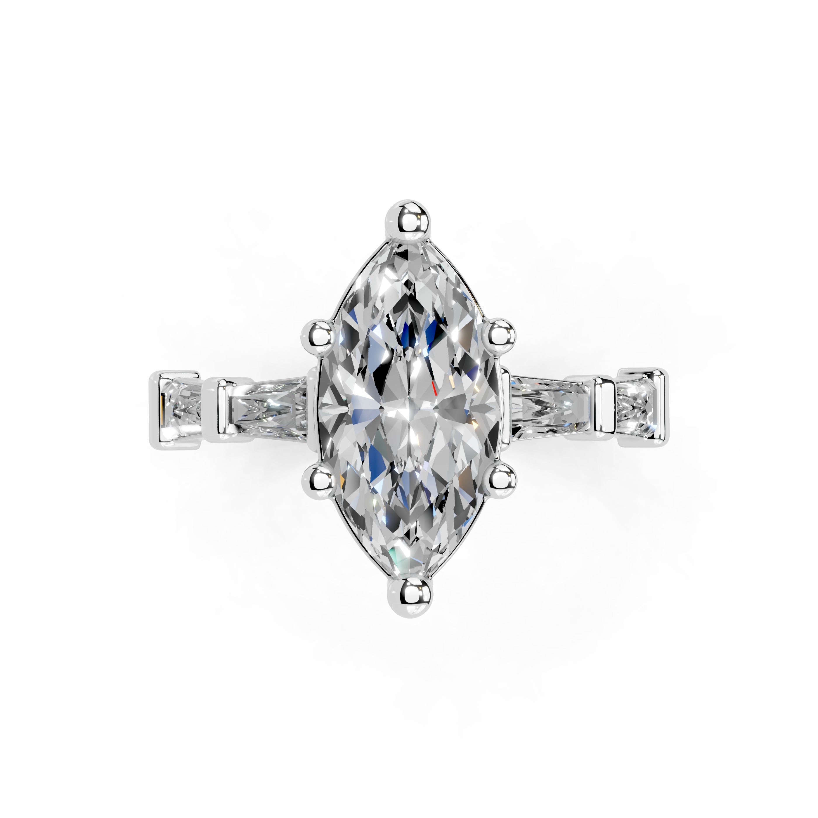 Marquise Cut Fancy  Lab Grown Diamond Engagement Ring