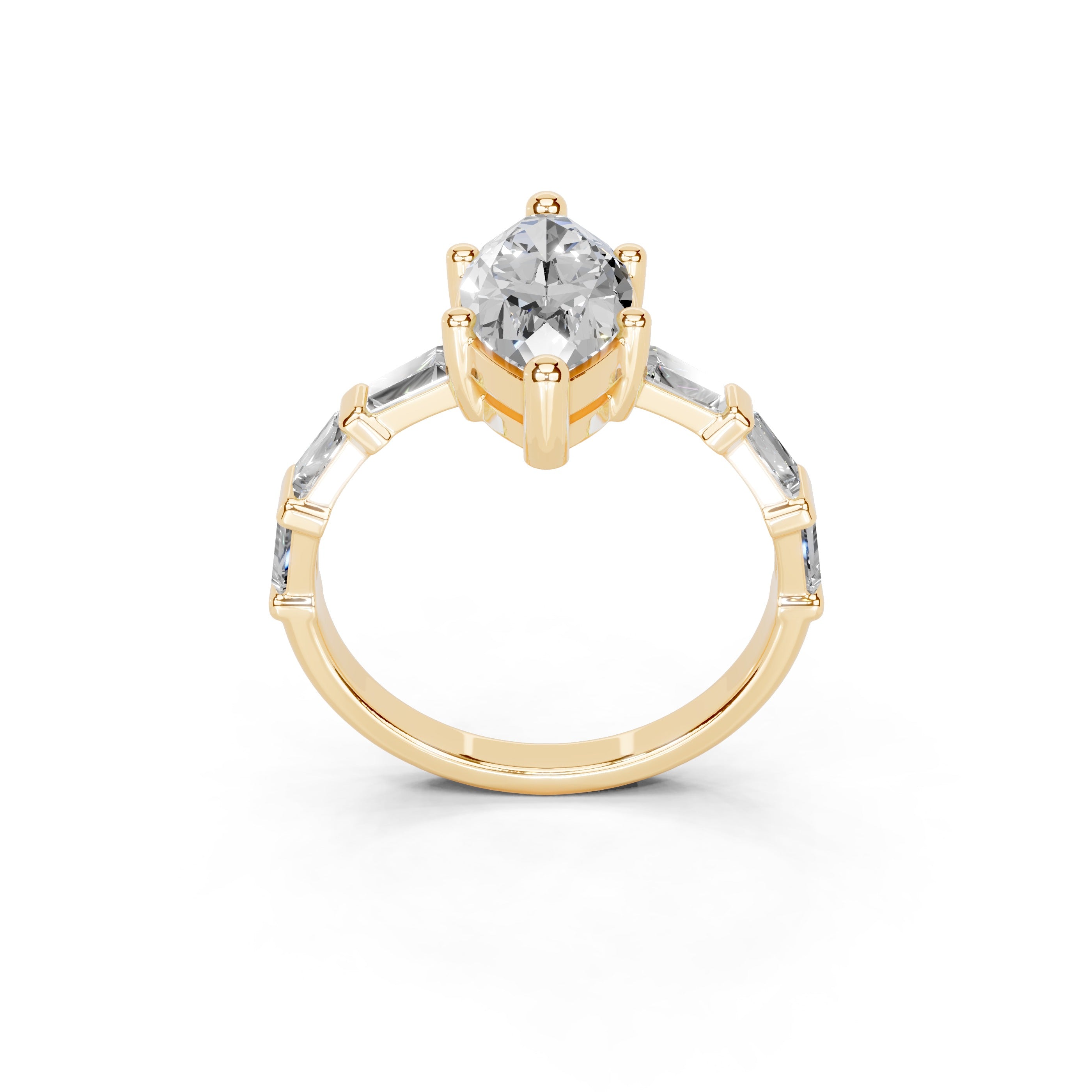 Marquise Cut Fancy  Lab Grown Diamond Engagement Ring