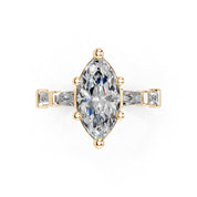 Marquise Cut Fancy  Lab Grown Diamond Engagement Ring