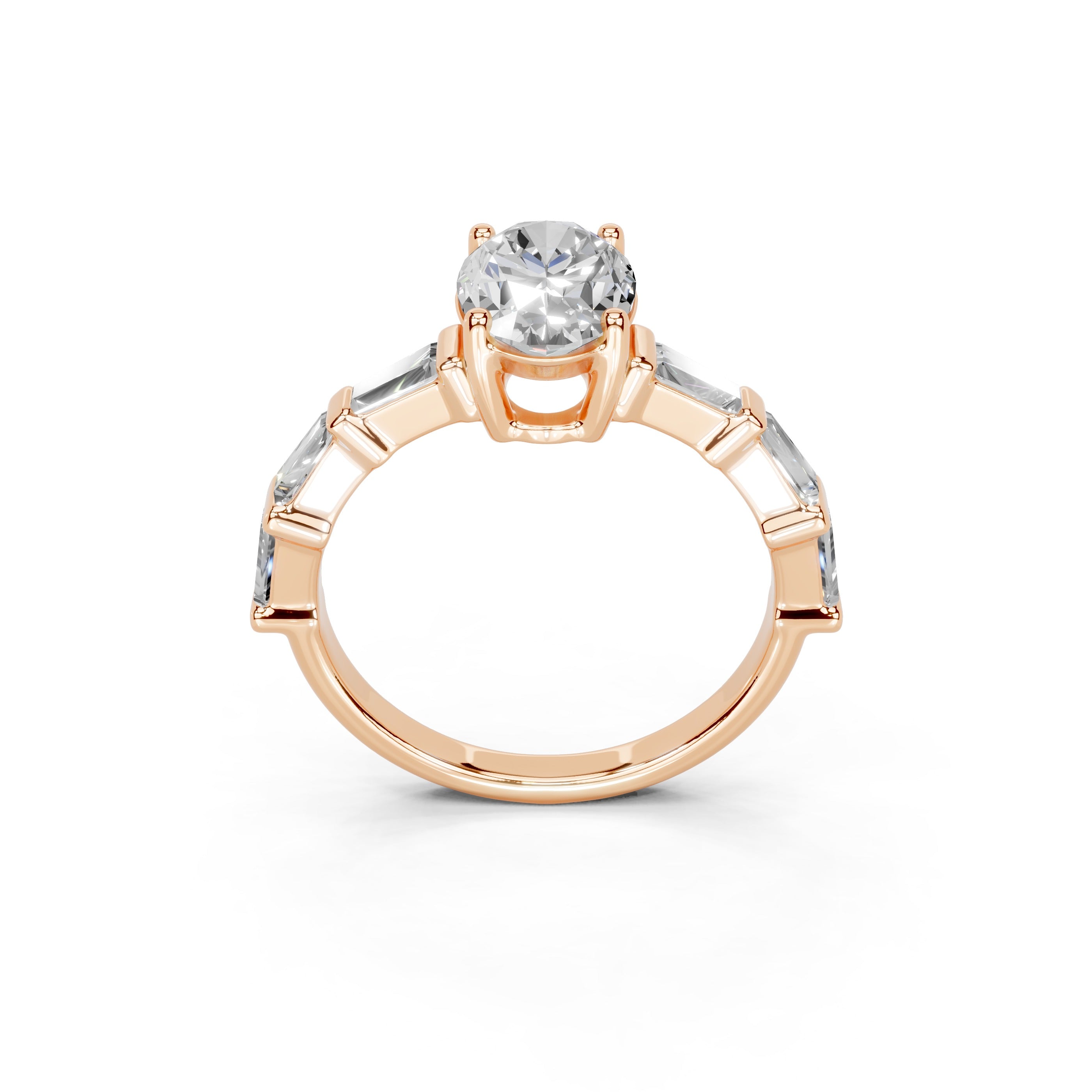 Oval Cut Fancy Lab Grown Diamond Engagement Ring