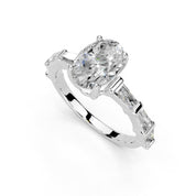 Oval Cut Fancy Lab Grown Diamond Engagement Ring