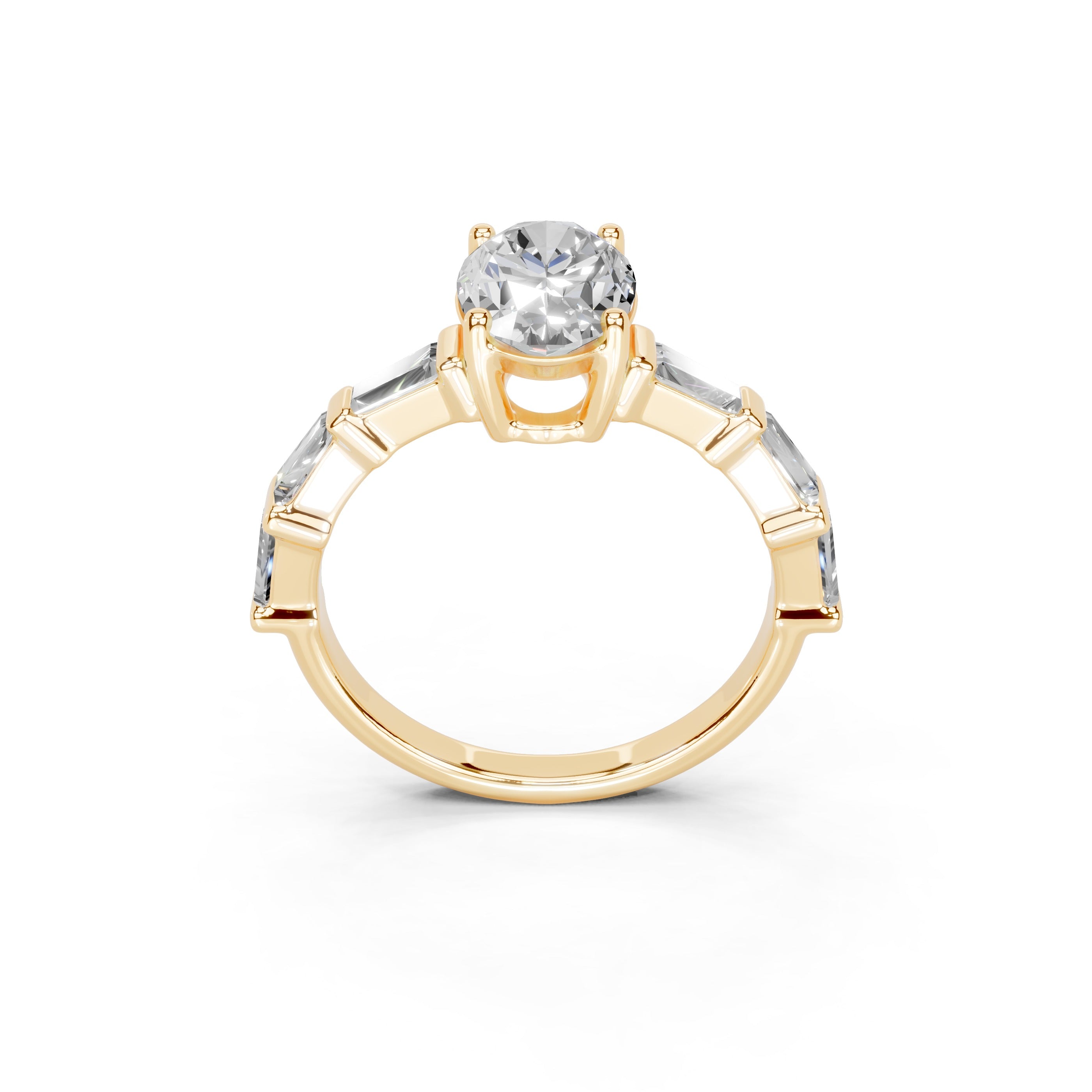 Oval Cut Fancy Lab Grown Diamond Engagement Ring