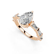 Pear Cut Fancy Lab Grown Diamond Engagement Ring