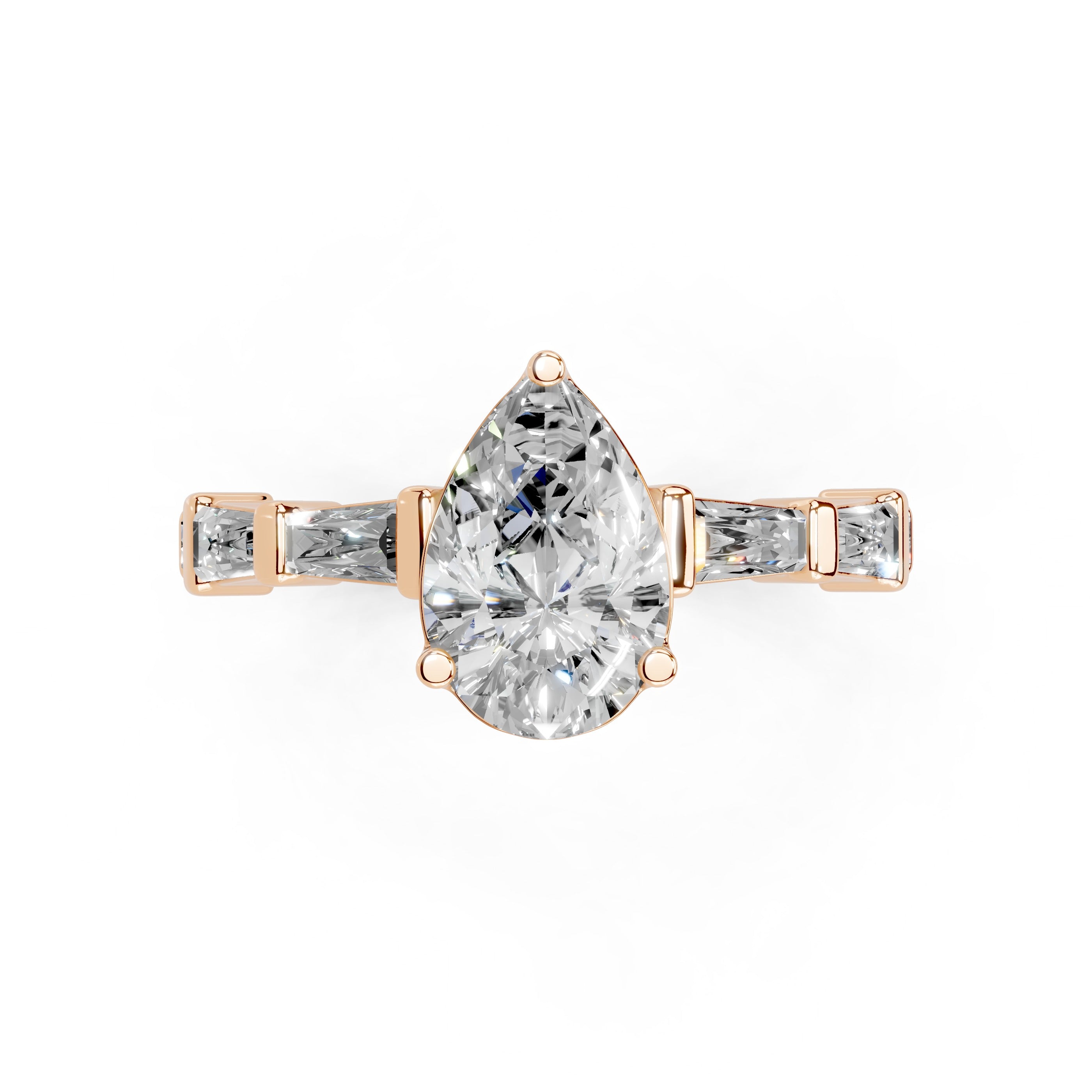 Pear Cut Fancy Lab Grown Diamond Engagement Ring