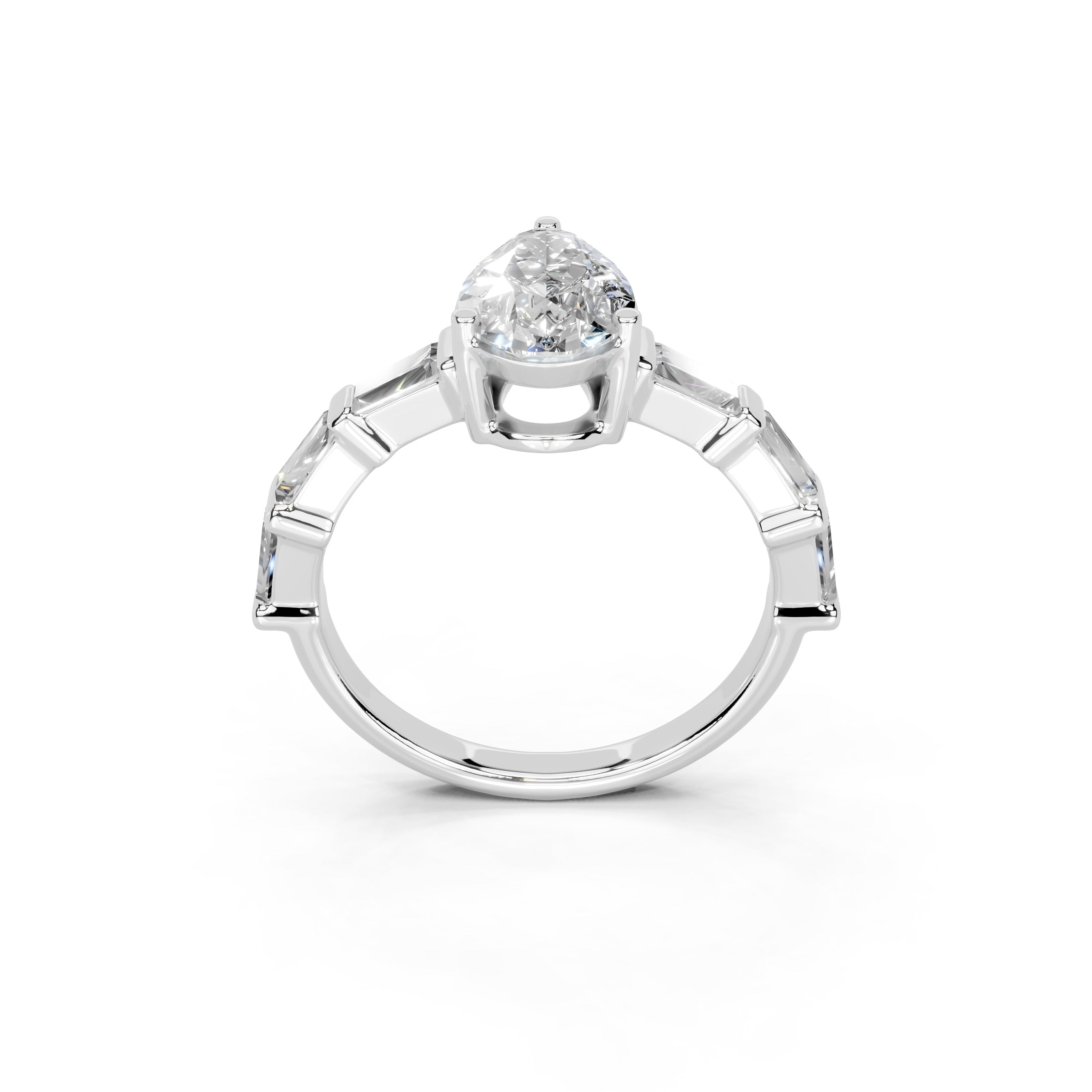 Pear Cut Fancy Lab Grown Diamond Engagement Ring