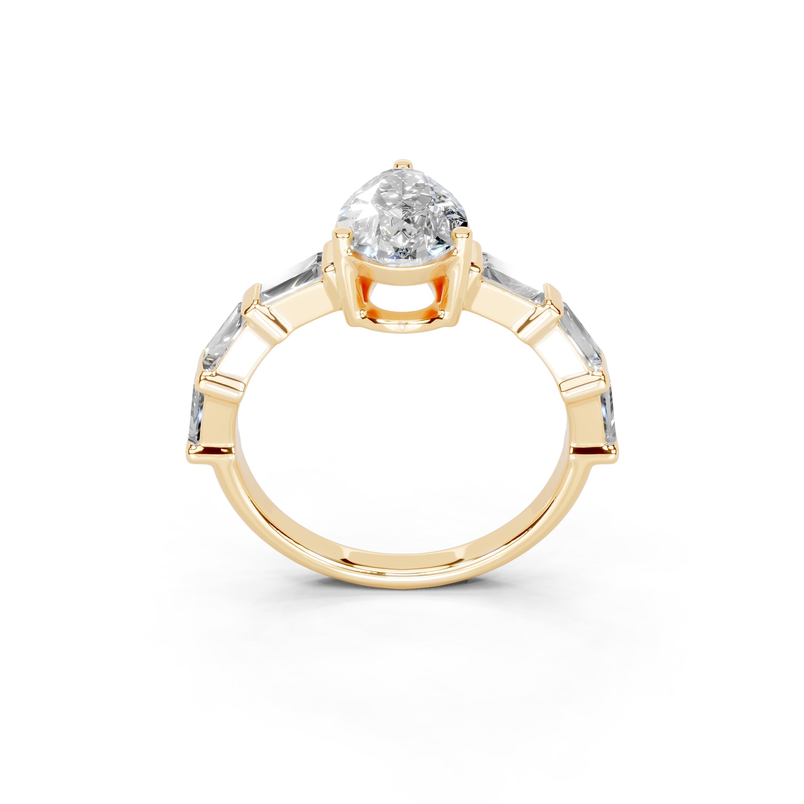 Pear Cut Fancy Lab Grown Diamond Engagement Ring