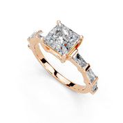 Princess Cut Fancy Lab Grown Diamond Engagement Ring