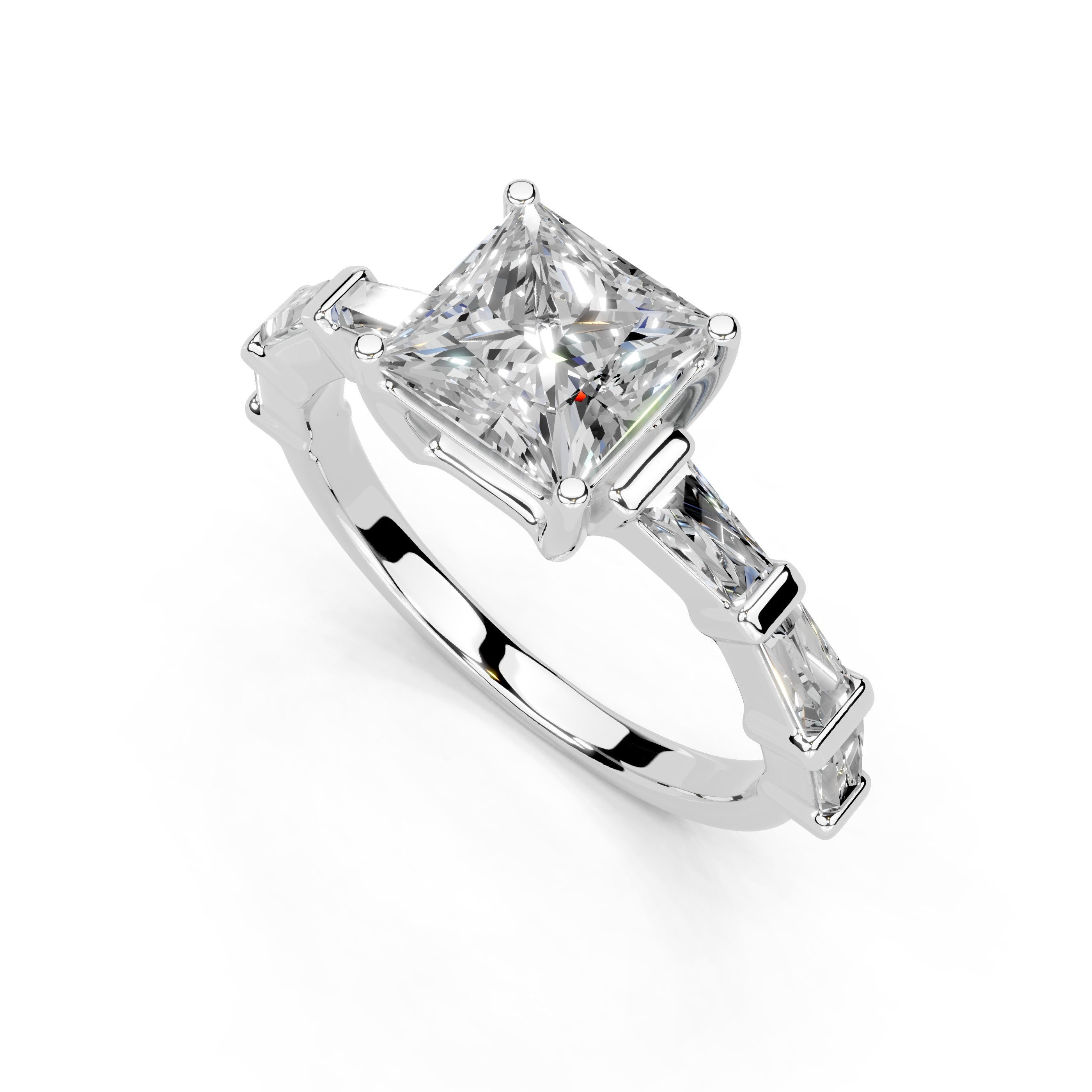 Princess Cut Fancy Lab Grown Diamond Engagement Ring