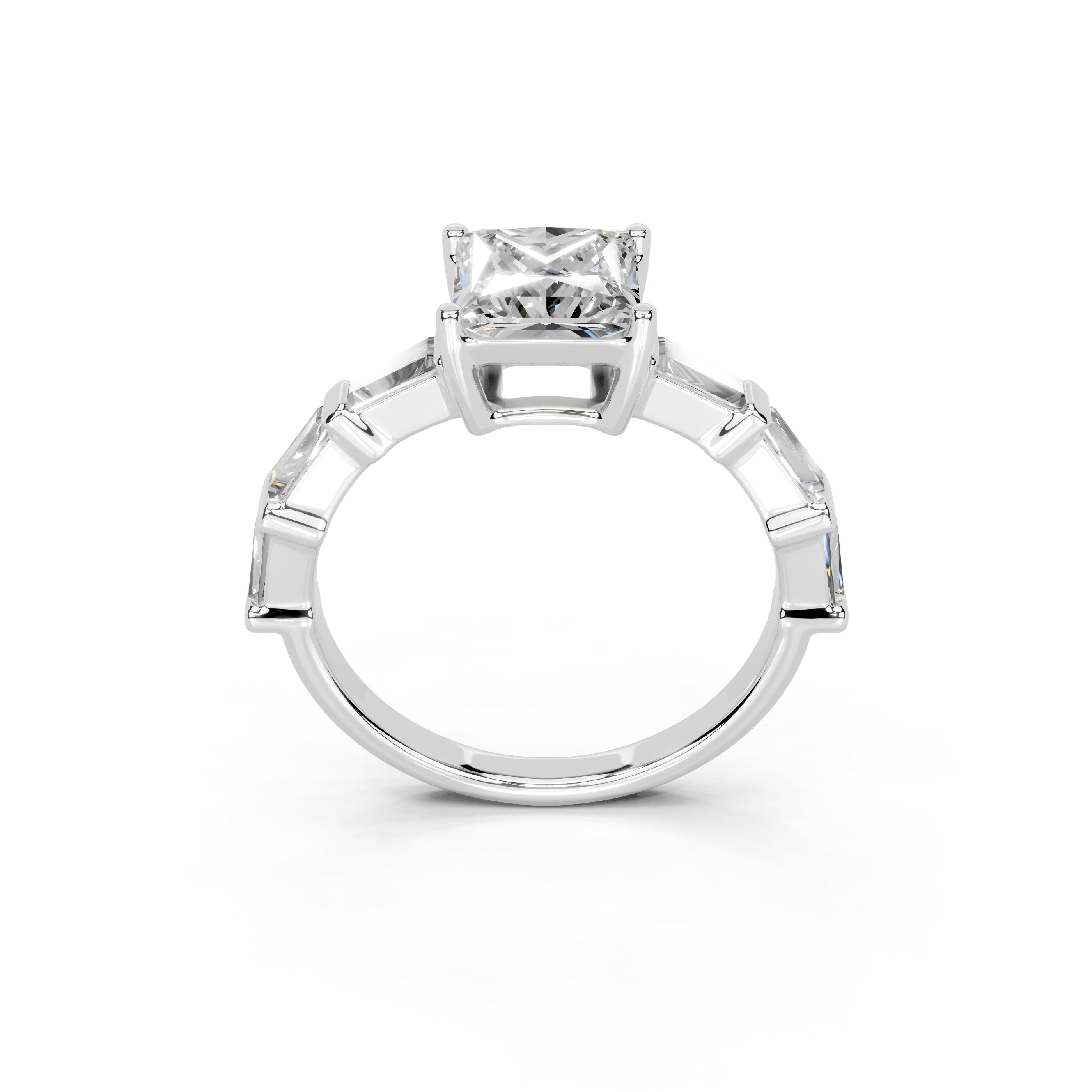 Princess Cut Fancy Lab Grown Diamond Engagement Ring