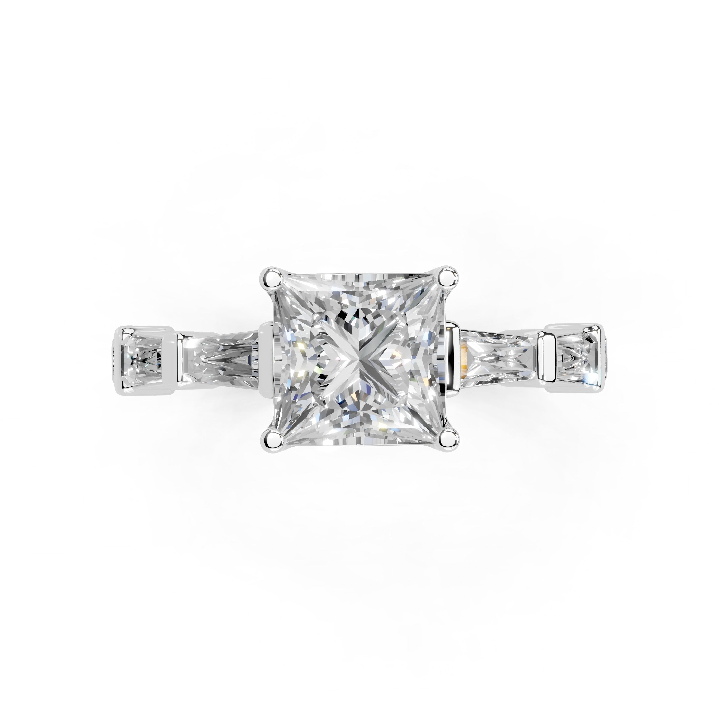 Princess Cut Fancy Lab Grown Diamond Engagement Ring