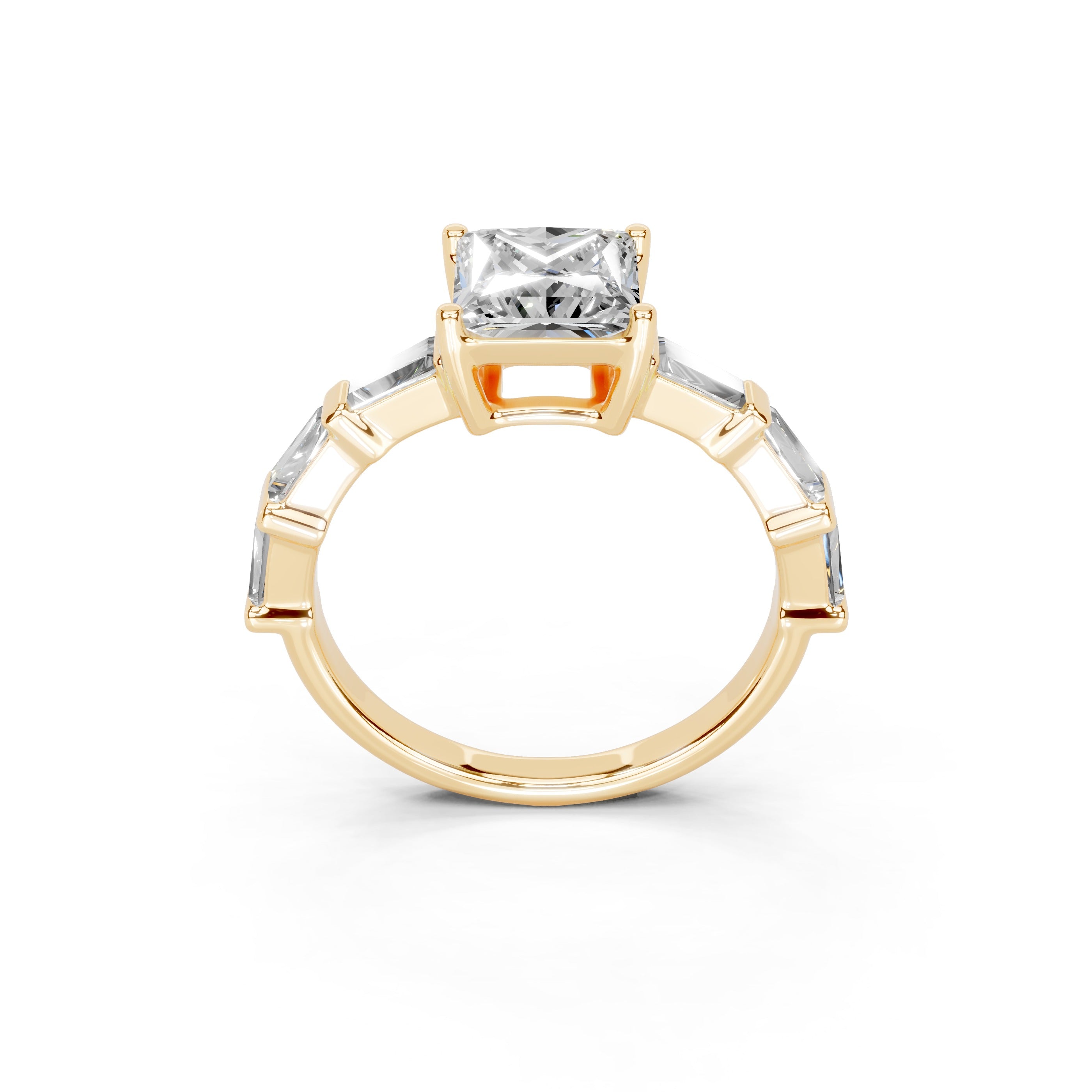 Princess Cut Fancy Lab Grown Diamond Engagement Ring