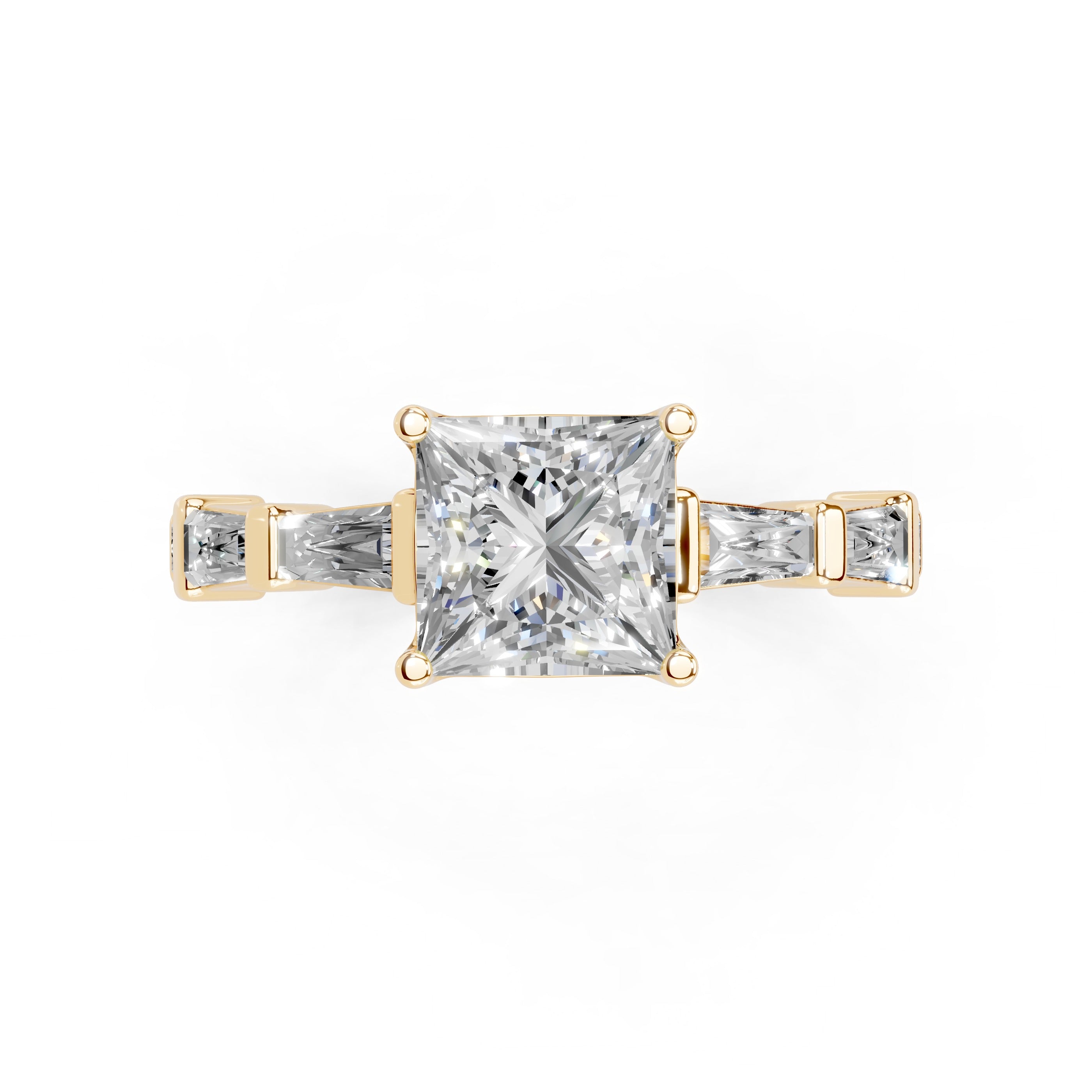 Princess Cut Fancy Lab Grown Diamond Engagement Ring