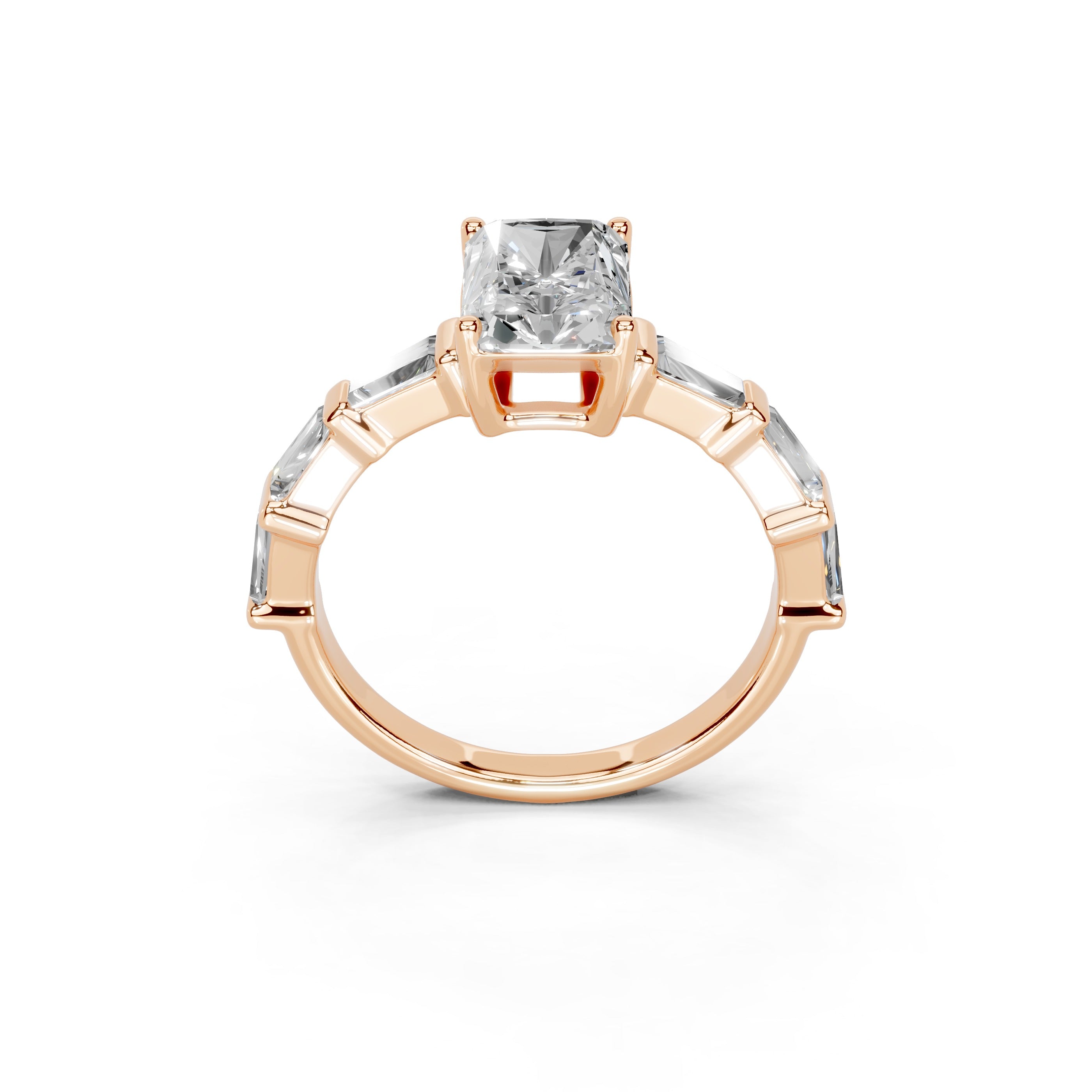 Radiant Cut Fancy  Lab Grown Diamond Engagement Ring