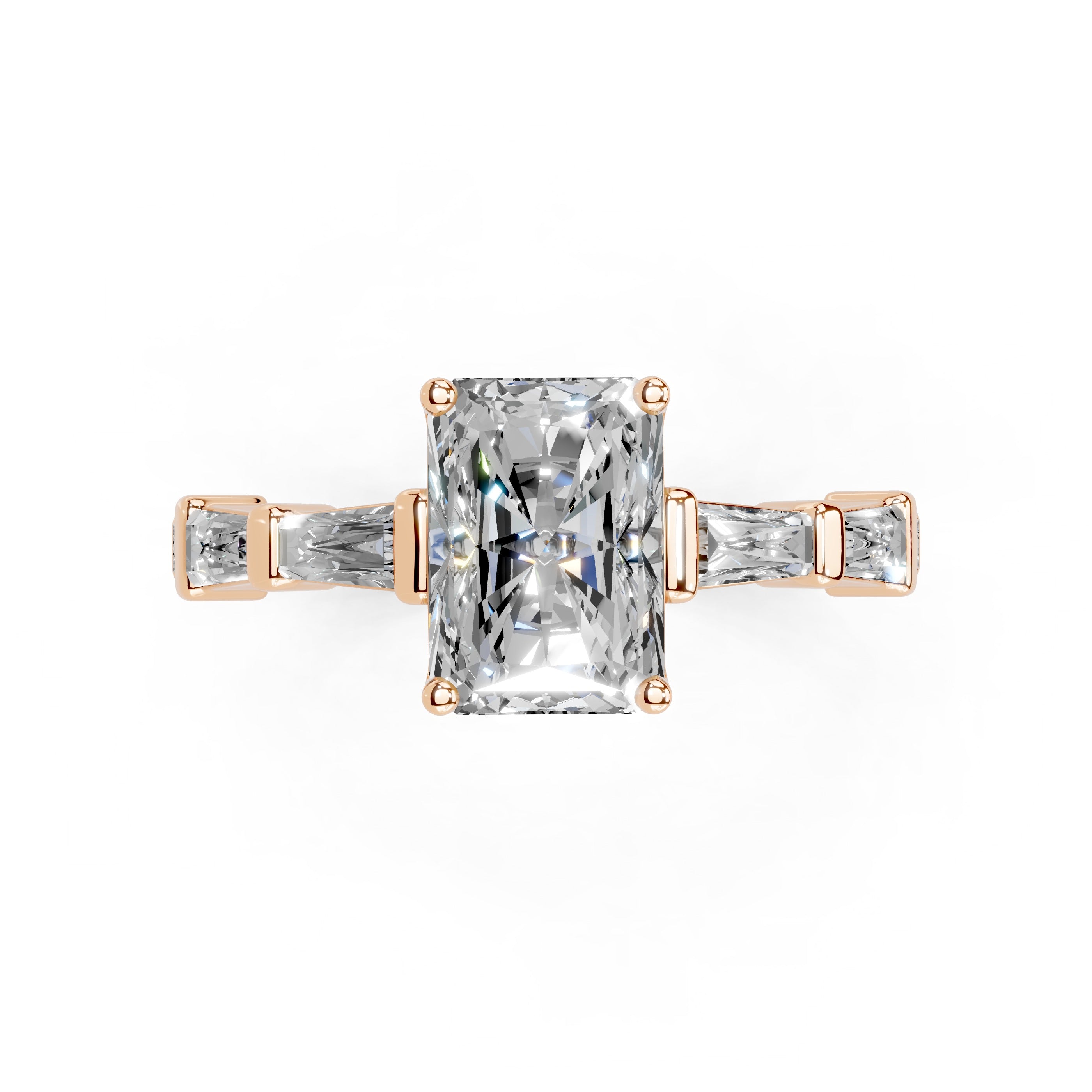 Radiant Cut Fancy  Lab Grown Diamond Engagement Ring