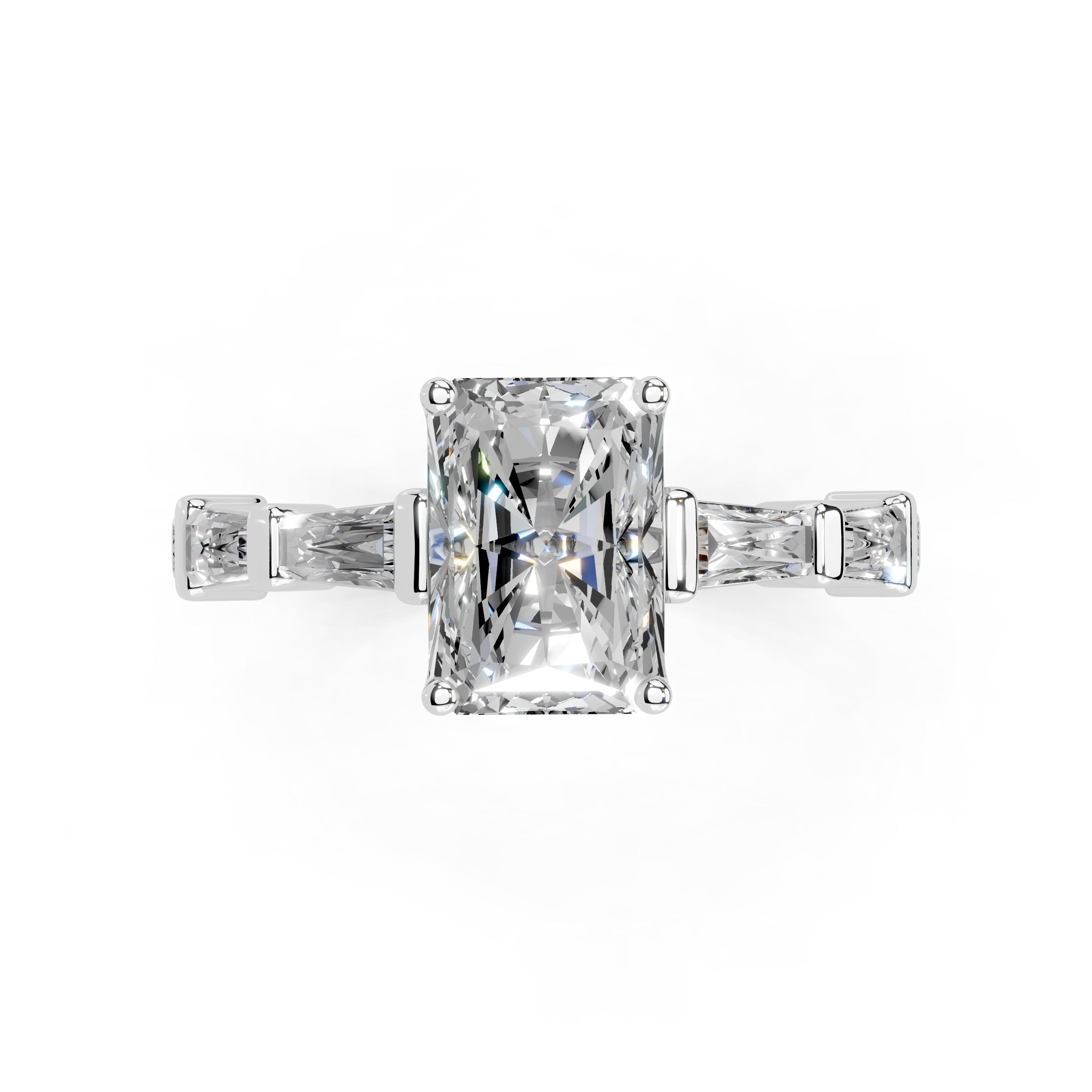 Radiant Cut Fancy  Lab Grown Diamond Engagement Ring