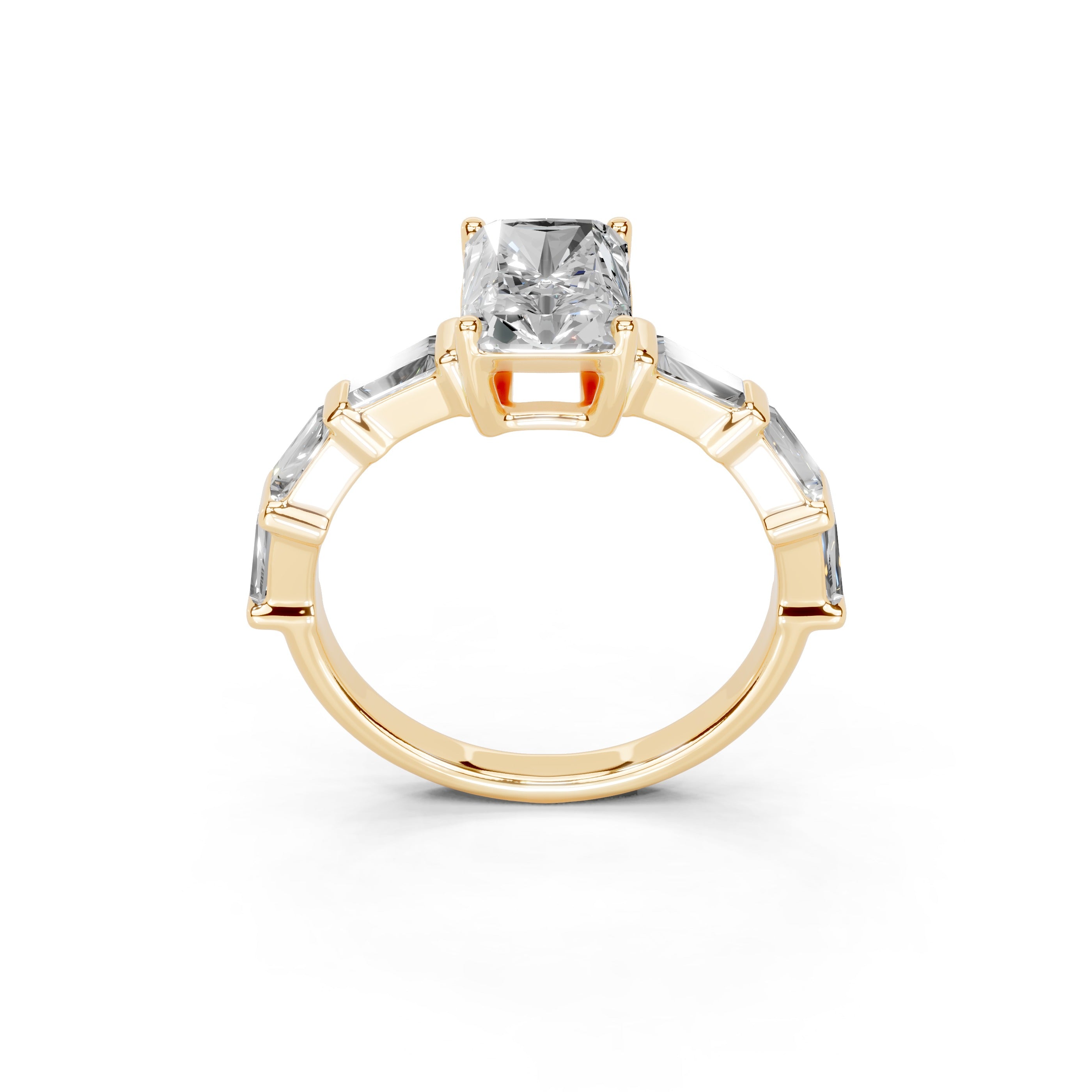 Radiant Cut Fancy  Lab Grown Diamond Engagement Ring