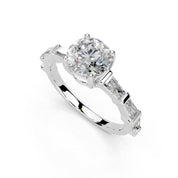 Round Cut Fancy Lab Grown Diamond Engagement Ring