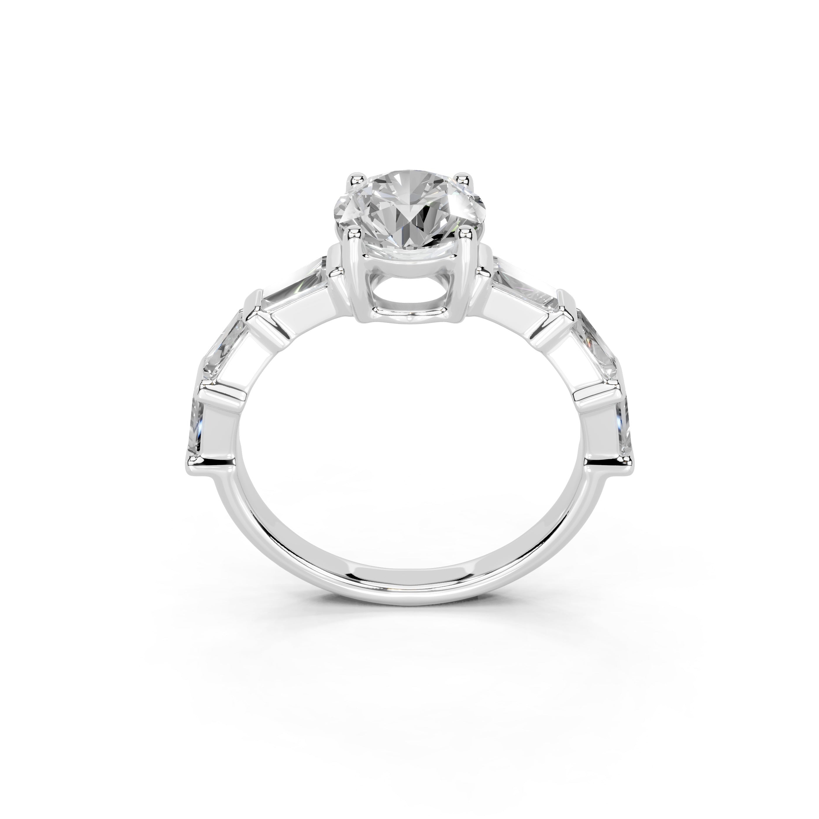 Round Cut Fancy Lab Grown Diamond Engagement Ring