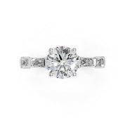 Round Cut Fancy Lab Grown Diamond Engagement Ring