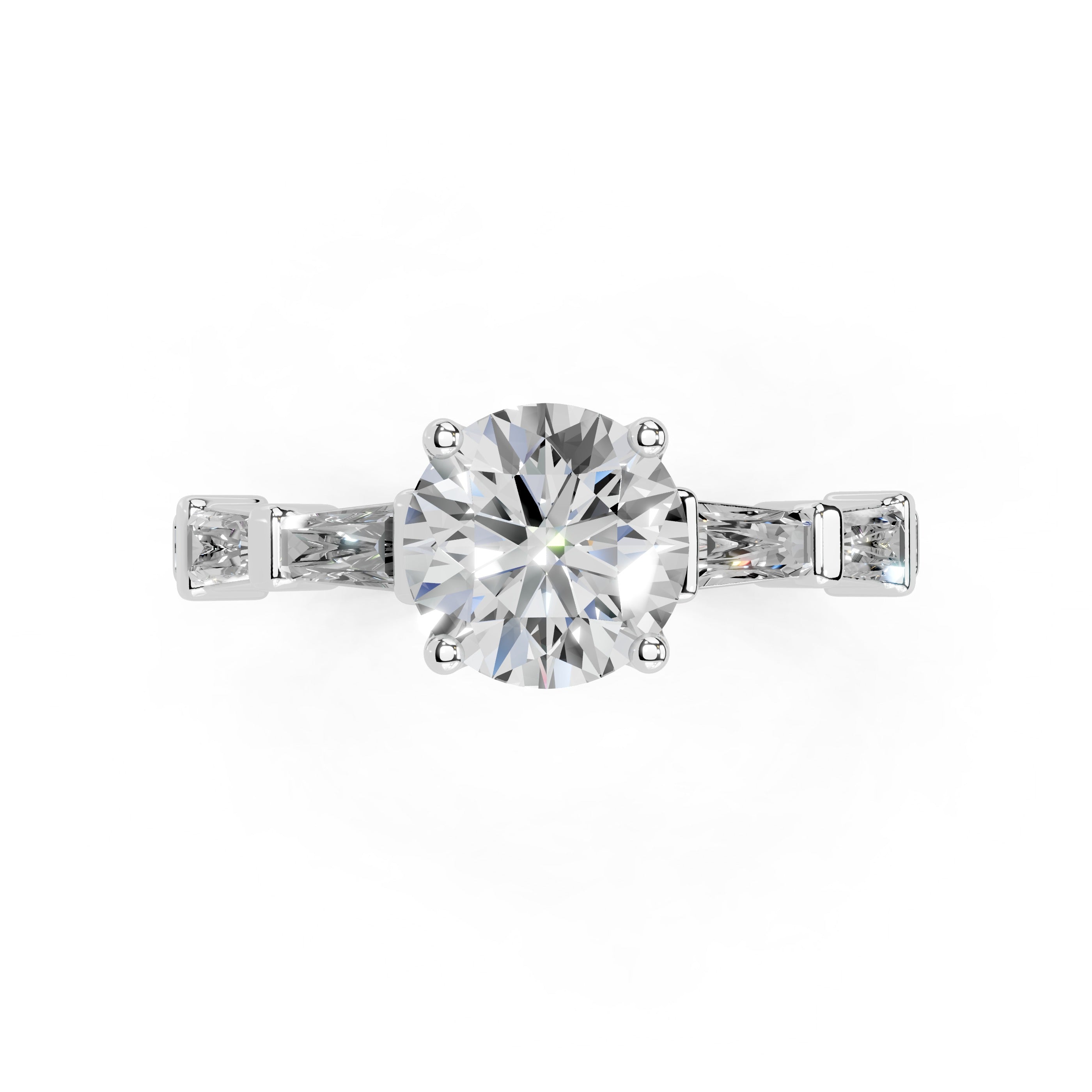 Round Cut Fancy Lab Grown Diamond Engagement Ring