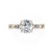 Round Cut Fancy Lab Grown Diamond Engagement Ring