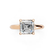 Asscher Cut Solitaire Lab Grown Diamond Engagement Ring (2 mm width)