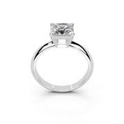 Asscher Cut Solitaire Lab Grown Diamond Engagement Ring (2 mm width)