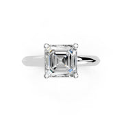 Asscher Cut Solitaire Lab Grown Diamond Engagement Ring (2 mm width)