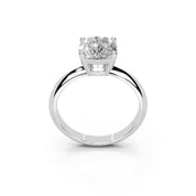 Cushion Cut Solitaire Lab Grown Diamond Engagement Ring (2 mm width)