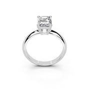 Emerald Cut Solitaire Lab Grown Diamond Engagement Ring (2 mm width)